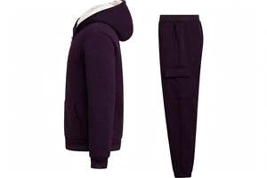 SPINE CRAFT <b>Purple</b> Fleece Tracksuit Hooded Drawstring Sweatshirt Side Pockets Casual Winter Outfit Full Length Regular Fit 100% - Product Image 2
