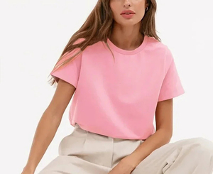 High Quality <b>Women</b> Streetwear Fashionable Jersey T-Shirts Short Sleeves Summer 100% Cotton Breathable Eco-Friendly Appliques - Product Image 5