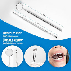 Kit d'hygiène dentaire professionnel 4 pièces en acier inoxydable français pour le nettoyage des dents, grattoir anti-plaque et anti-tartre - Product Image 4