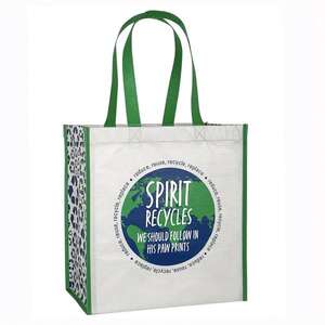 Sacs en polypropylène recyclé, non tissés, écologiques, sacs de shopping personnalisés à la mode, sangle en PP, sac en plastique RPET fonctionnel personnalisé - Product Image 3