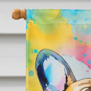 Bulldog Francés Hippie Bandera grande para porche Patio Banner Obra DE ARTE Colgante de pared Multicolor Poliéster Tamaño DE LA CASA Poste decorativo - Product Image 3