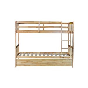 Letto a Castello Convertibile in Legno di Gomma con Letto Estraibile, per 2 Letti Singoli, Scala di Sicurezza Inclusa - Product Image 3