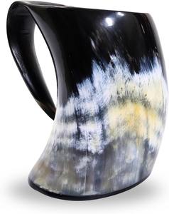 Chope à bière en corne de buffle naturelle de qualité export, faite à la main, style Viking, pour hydromel, bière, vin, décoration de bar, disponible à la vente - Product Image 6