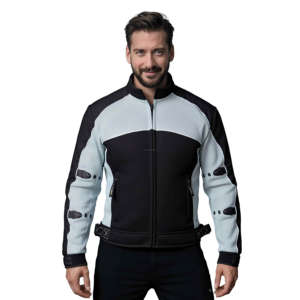 Blouson moto d'été en mesh léger pour homme, avec panneaux réfléchissants et protections CE, idéal pour l'aventure. - Product Image 1