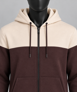 Ensemble de survêtement à capuche pour homme avec blocs de couleur, sweat-shirt et pantalon à fermeture éclair intégrale, tenue décontractée d'automne, 100 % coton respirant, coupe classique - Product Image 5