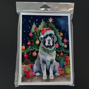 Cartes de vœux de Noël fantaisistes de Terre-Neuve Lot de 8 cartes de note vierges de taille A7 5x7 avec enveloppes - Product Image 3