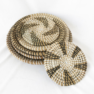 Assiette de présentation en rotin Bohomie pour décoration de mariage, mise en place de table, écologique, naturelle, résistante à la chaleur, personnalisable, style bohème - Product Image 2