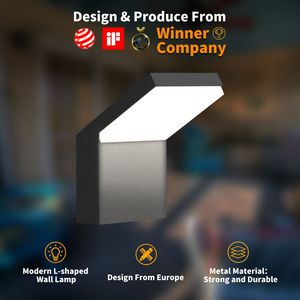 Lampada da Parete LED Moderna in Alluminio per Esterni, Lanterna per Portico e Giardino, Design Pratico per Montaggio a Parete - Product Image 5