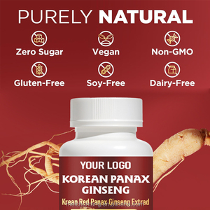 Private Label 1600Mg Koreaanse Rode <span class=keywords><strong>Panax</strong></span> <span class=keywords><strong>Ginseng</strong></span> Capsules Hoge Ginsenosiden-Inhoud Energieprestaties Geestelijke Gezondheid Zwangere Vrouwen - Product Image 2