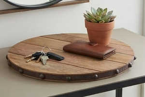 Handmade Wooden <b>Lazy</b> <b>Susan</b> With Natural Finished Custom Design Ideal For Elegant Weddings And Special Event Displays - Product Image 5