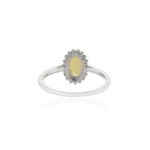 Trendy Women's Latest Design Prong Set Yellow <b>Sapphire</b> & Diamond Cluster <b>Ring</b> For Unisex Pure 14K <b>White</b> <b>Gold</b> Jewelry Supplier - Product Image 6