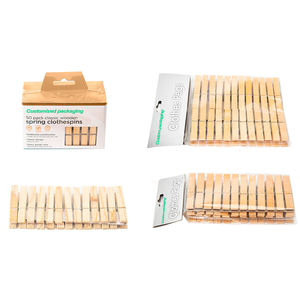 Bamboo Wooden Clothes Peg Clothespin Large Size Laundry <b>Clips</b> Spring Pins for Clothes Drying Kitchen Home Hanging Use - Product Image 3