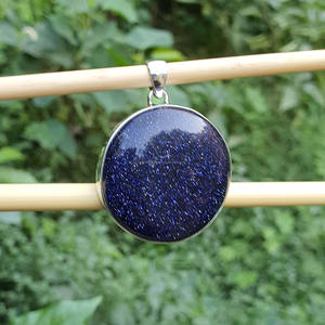 จี้คุณภาพดีสีเงินสเตอร์ลิงสำหรับ925และจี้รูปดอกทานตะวันสีน้ำเงินขนาดใหญ่พร้อมตัวเรือนชุบทองทำด้วยมือสลักสำหรับวันเกิดขายส่ง - Product Image 6