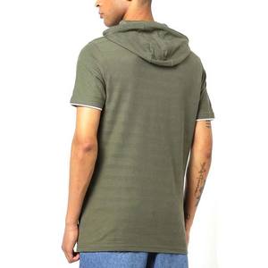 Camisetas con Capucha Personalizadas para Hombre, Diseño OEM, Color Sólido, 100% Algodón, Bordadas, Manga Corta, Cuello con Capucha, en Oferta - Product Image 6
