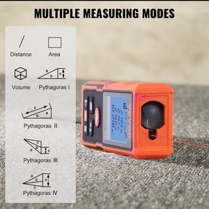 Misuratore di distanza Laser con precisione da 229 piedi Misuratore di distanza a 99 gruppi di stoccaggio pitagorico modalità 2 ''schermo LCD retroilluminato misuratore Laser misura l'area di distanza - Product Image 3