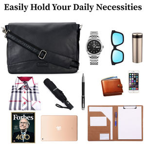 Hot Selling High Quality Genuine <b>Leather</b> <b>Messenger</b> <b>Bag</b> Unisex Travel Shoulder Crossbody <b>Bag</b> Men Women Laptop Handbag Waterproof - Product Image 6