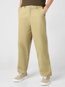 <b>Men's</b> Khaki Loose Fit <b>Baggy</b> Casual Chino Pants Straight Cotton Canvas Breathable Mid Waist Button <b>Trousers</b> Manufacturer - Product Image 1
