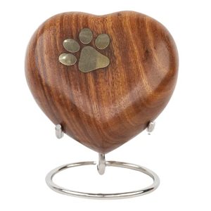 Sophisticated Wooden Heart Cremation Memorial <b>Keepsake</b> Urn <b>Ash</b> Holder Featuring Durable Premium Natural Wood Texture - Product Image 1