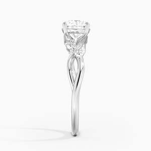 Bague BOJ 027 en argent 925, coupe ronde, motif soufflet de saule, solitaire, 2 carats, couleur D, Moissanite VVS1 certifiée GRA, en promotion à prix réduit - Product Image 3