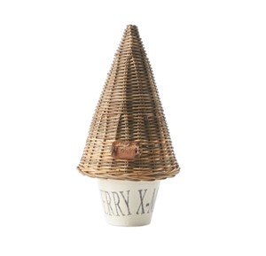 Ornement de couronne artisanal en rotin, pendentif suspendu pour sapin de Noël, écologique, tressé, pour décoration de fête - Product Image 2