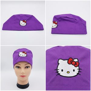 Chapeau chirurgical imprimé en coton avec bouton, pour médecin, cheveux longs, réglable, à lacets, accessoires de beauté pour femmes, accessoires d'hôpital - Product Image 6