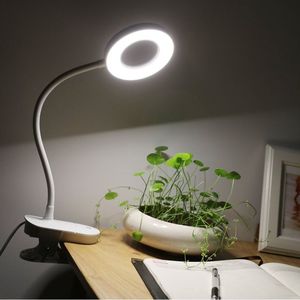 Lampada da Scrivania LED Moderna con Clip Flessibile, Alluminio Bianco Opaco, Alimentazione USB - Product Image 3