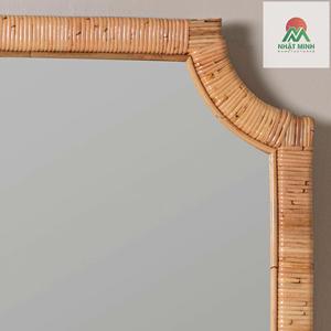 Natural Rattan 27 3/4" x 38" Rectangular Wall <b>Mirror</b>.Natural finish over rattan frame. Non-beveled glass. - Product Image 3