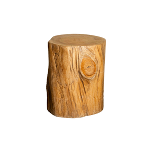 Tabouret en teck biologique artisanal ARTERRA Premium, design rustique, pour hôtel et villa, accent de style studio - Product Image 1
