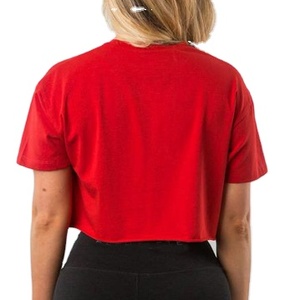 Top Corto de Color Sólido para Mujer, Top Corto Personalizado con Logotipo en Blanco, Top Corto Deportivo Elástico de Manga Corta para Mujer, Camiseta - Product Image 2
