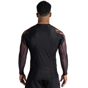 Rashguard Personalizado para BJJ, Manga Larga, para Hombre, Ropa de Compresión para MMA y Grappling, Spandex/Poliéster, Impresión por Sublimación, Fabricación OEM - Product Image 6