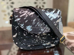 กระเป๋าสะพายไหล่หนังเนื้อโลหะขนสัตว์สไตล์ตะวันตกใหม่คุณภาพสูงหนังขนสัตว์โลหะแท้กระเป๋าถือด้านข้าง - Product Image 3