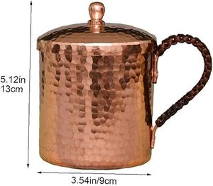 Taza Moscow Mule de Cobre con Tapa, Taza de Cobre Puro Martillado con Asa, Taza de Cerveza o Cóctel Hecha a Mano para el Hogar, Bar o Regalo - Product Image 6