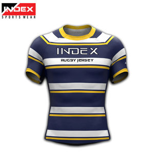 Camiseta de Rugby Sublimada Personalizada INDEX de Manga Corta para Hombre, Ajustada, Transpirable, de Poliéster, para Todas las Temporadas, con Estampado Geométrico - Product Image 5