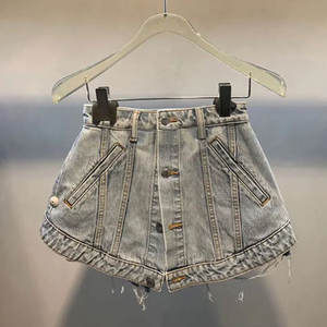 Shorts de mezclilla vintage de cintura media para mujer, transpirables, estilo cargo, con bolsillos, estilo Y2K, formales, ecológicos, de secado rápido, para verano - Product Image 2