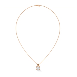 Lab Grown Diamond <b>Pendant</b> 14K <b>Solid</b> <b>Gold</b> Round Brilliant Charm IGI Certified Unisex Gift Jewelry - Product Image 3