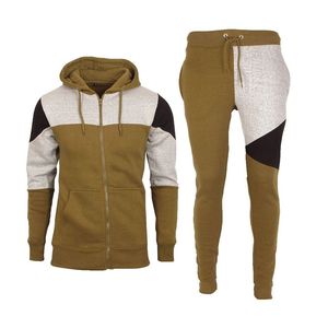 Color Block <b>Zip</b> up Tracksuit Set Hooded Sweatshirt <b>Jogger</b> Pants Breathable Fleece Polyester Fabric Gym Casual Wear - Product Image 2