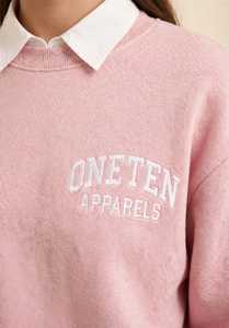 Oneten Women Pink Letter Print Crewneck Sweatshirt Loose <b>Long</b> <b>Sleeve</b> Autumn <b>Top</b> - Product Image 2