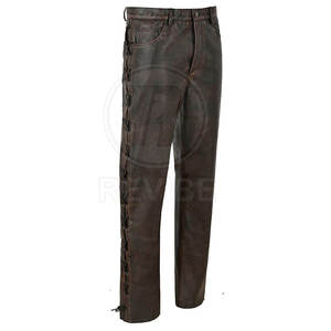 Pantalon en cuir pour homme de haute qualité, coupe droite, léger, décontracté, taille mi-haute, nouvelle collection hiver, faible MOQ - Product Image 2