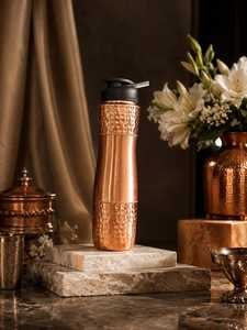 Wholesale Custom Logo Copper <b>Water</b> <b>Bottle</b> Handmade Pure Copper Ayurvedic <b>Bottle</b> Reusable Drinkware Tumbler Modern Design Factory - Product Image 3
