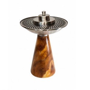 Stainless Steel Stone <b>Cone</b> Base <b>Incense</b> Burner with Black Metal Top Organic Aromatherapy Diffuser All-Season Use - Product Image 6