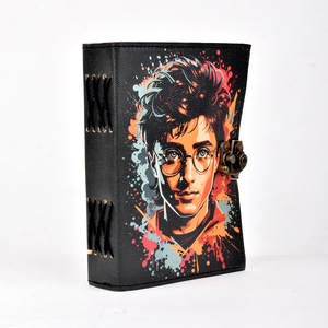 Premium <b>A5</b> Handmade Paper <b>Notebook</b> Stylish Boy Portrait Art Cardboard Cover 100 Pages | Eco Friendly Metal Lock Closure Journal - Product Image 4
