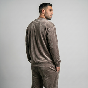 <b>Men</b> <b>Thermal</b> Velvet Tracksuit Set Zip up Hoodie Jogger Pants Soft Velour Streetwear Casual Outfit 100% Polyester - Product Image 3