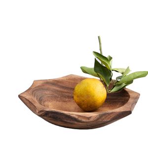 Hotel uso doméstico restaurantes comida decorativa rústica para servir ensaladera tallada en madera utensilios de cocina para uso doméstico embalado en cartón - Product Image 1