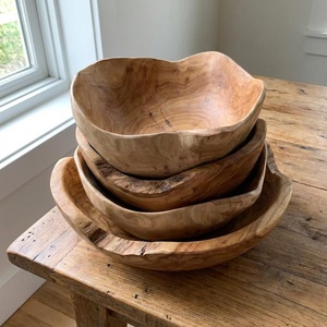 Tazón de madera para servir hecho a mano, tazón de madera para servir de calidad de exportación, tazón de madera artesanal para servir de exportación, producto de madera de marca privada - Product Image 2