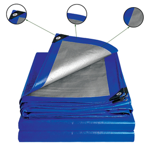 Bâche en PE bleue durable HQ, écologique, résistante au vent, imperméable, résistante aux UV, résistante aux déchirures, 700D-1500D, poids moyen, pour extérieur - Product Image 1