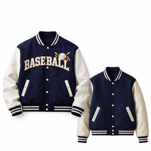 Veste de baseball en satin personnalisable de haute qualité, style universitaire, col rabattu, sublimation, coupe-vent, broderie en peau de mouton - Product Image 1