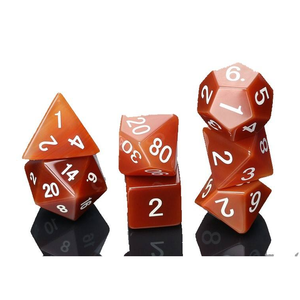 High quality stone dice Red carnelian natural crystal reiki healing gemstones <b>Engraved</b> stone custom dice set Vikings crystal - Product Image 4