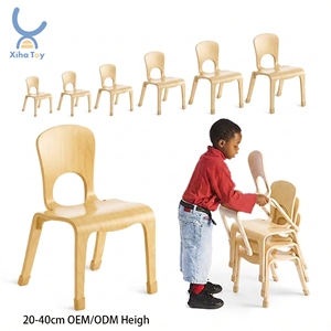 Chaise en bois pour enfants, mobilier de classe Montessori pour l'école maternelle, la garderie, la crèche, chaise d'apprentissage pour tout-petits - Product Image 1