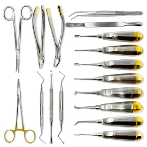 Kit d'instruments chirurgicaux dentaires 17 pièces en acier inoxydable réutilisable certifié CE – Élévateurs, pinces, ciseaux, outils buccaux manuels - Product Image 6