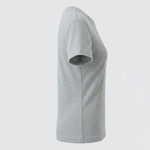 T-shirt de sport personnalisé pour femme, coupe ajustée, manches courtes, col rond, logo, motif écossais uni, haute qualité, pour yoga et entraînement, haut court de sport - Product Image 4